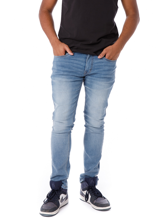 Light Blue Ankle Length Stretchable Men's Jeans - Tistabene - Tistabene